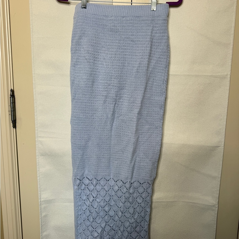 Blue Knit matching tank and skirt set